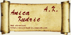 Anica Kudrić vizit kartica